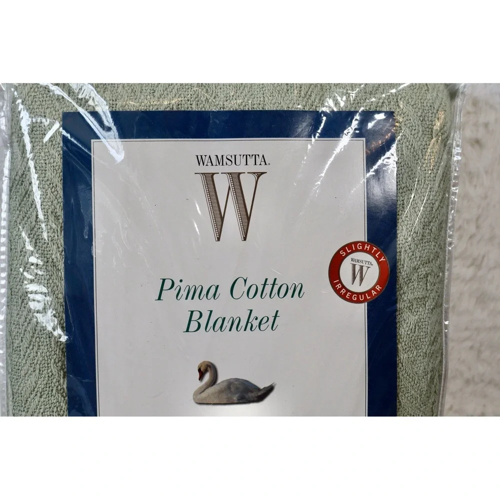NWT Vintage Wamsutta Pima Cotton Blanket Full Queen Sage Green